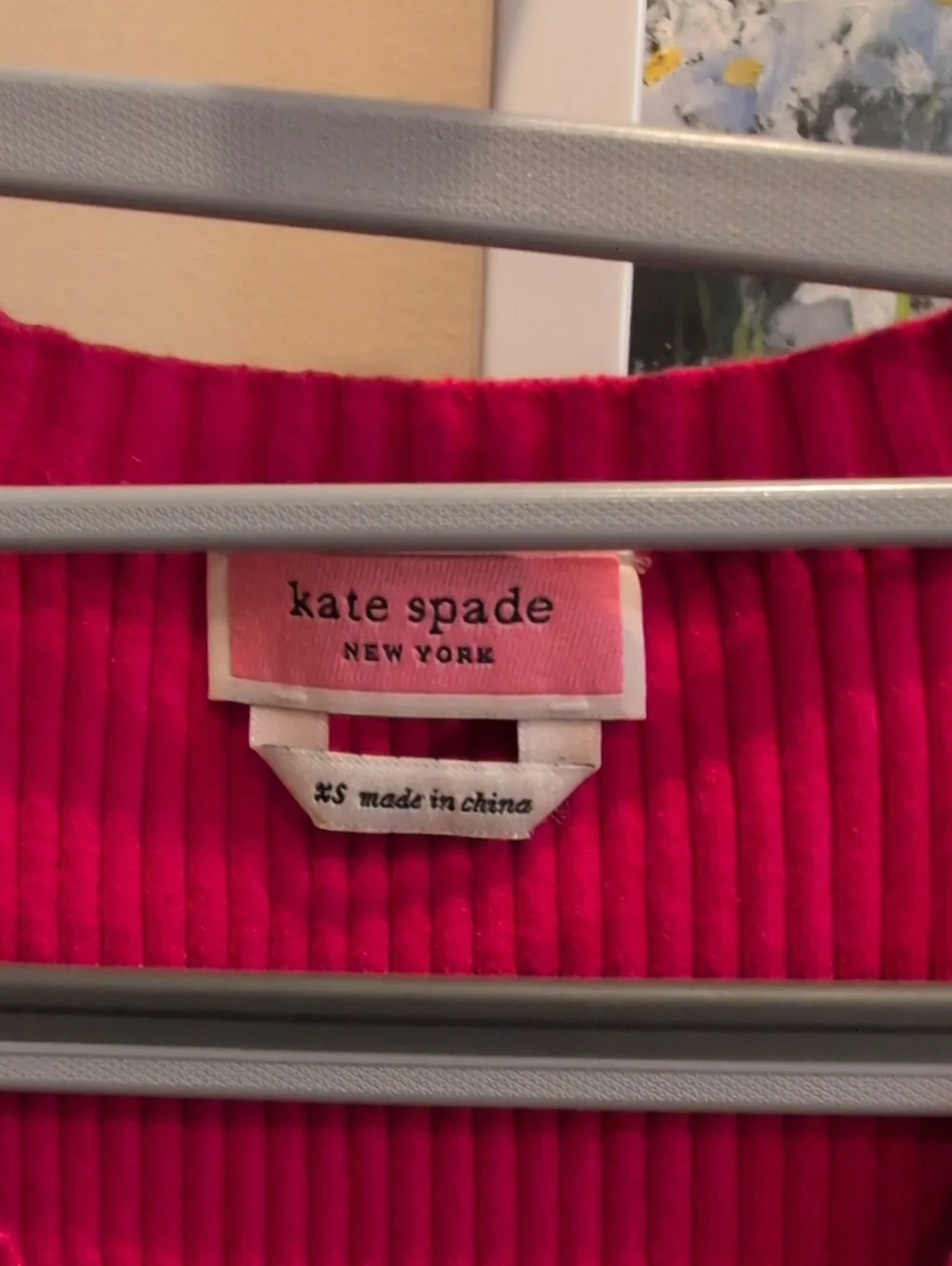 kate spade red V-neck A-line knit dress